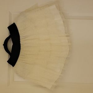 Layered ruffle hem lace skirt